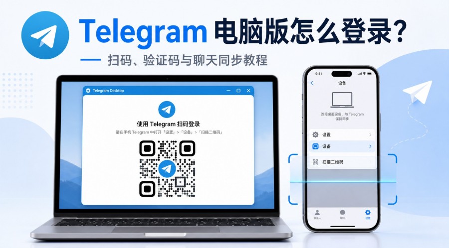 Telegram电报教程: Telegram 电脑版登录教程:扫码、验证码、聊天同步与安全设置
