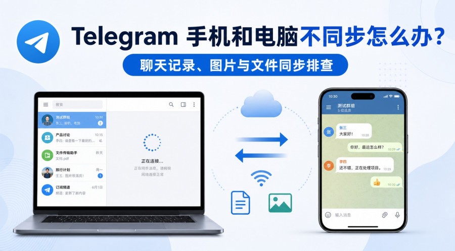 Telegram电报教程: Telegram 手机和电脑不同步:聊天记录、图片和文件排查指南