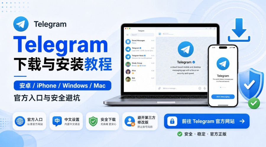 Telegram电报教程: Telegram 下载与安装教程:安卓、iPhone、Windows、Mac 官方入口与安全检查