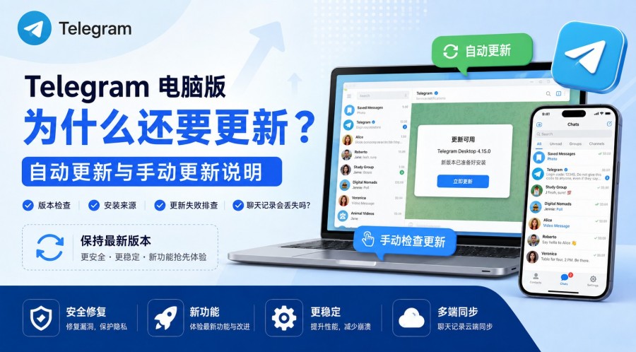 Telegram电报教程: Telegram 电脑版为什么还要更新?自动更新、手动更新与失败排查