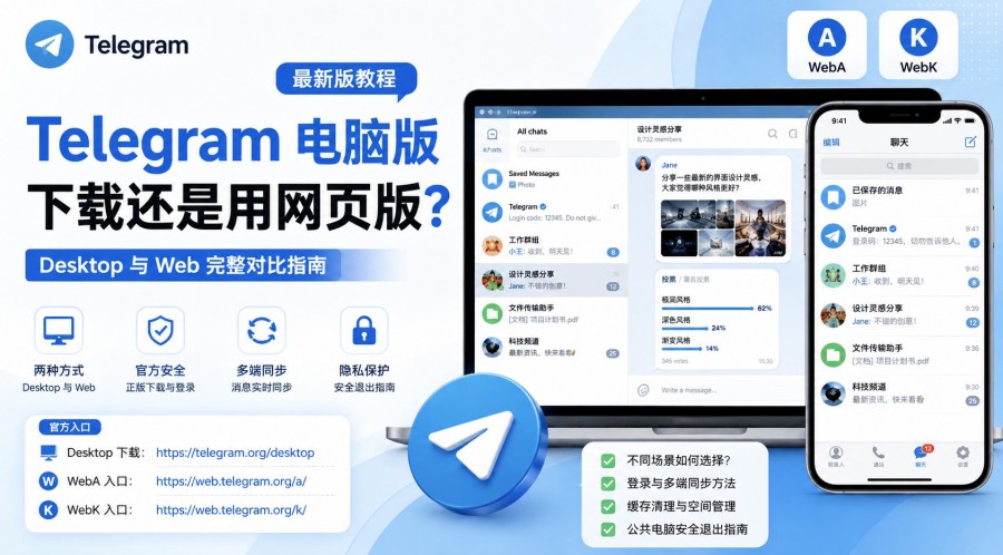 Telegram电报教程: Telegram 电脑版下载还是网页版?Desktop、WebA 与 WebK 怎么选