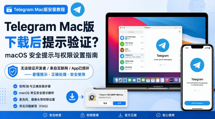 Telegram电报教程: Telegram Mac版下载后提示“无法验证开发者”?macOS 安装与安全提示处理方法