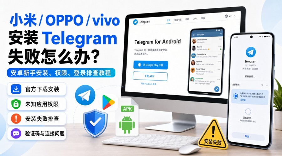 Telegram电报指南: 小米 / OPPO / vivo 安装 Telegram 失败怎么办?安卓新手排查教程