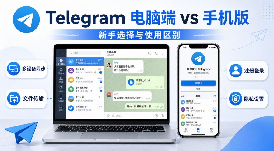 Telegram电报指南: Telegram 电脑端和手机版有什么区别?新手该怎么选择