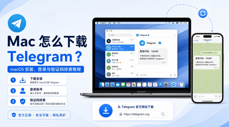 Telegram电报指南: Mac 怎么下载 Telegram?macOS 安装、登录与验证码排查教程