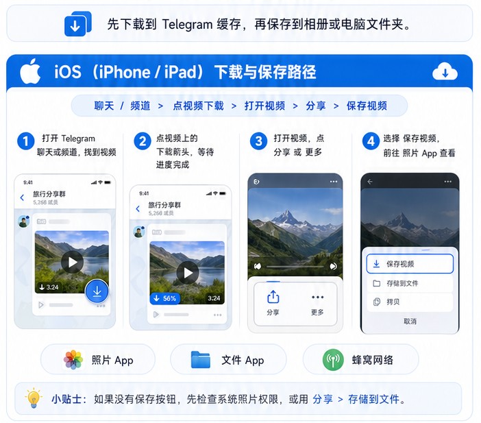 Telegram如何下载视频？手机和电脑保存方法详解
